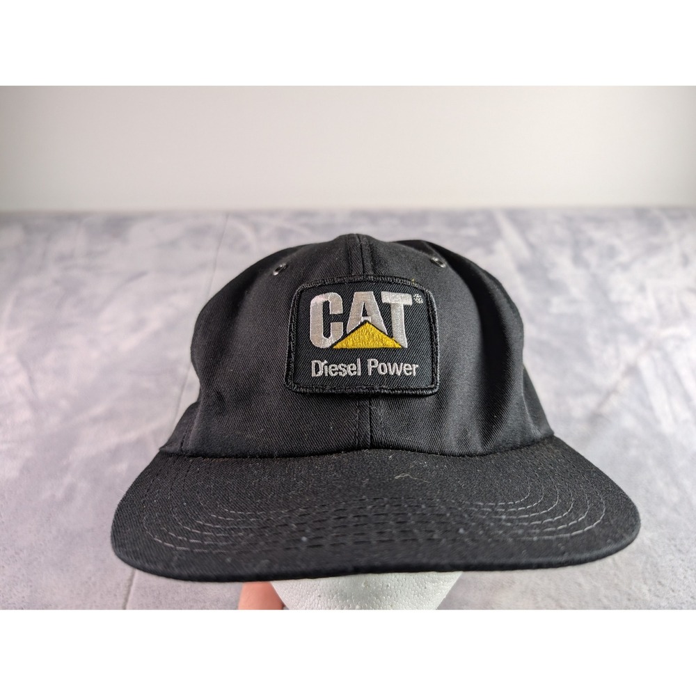 Vintage CAT Caterpillar Diesel Power Snapback Hat Black Made in USA Tonkin Cap
